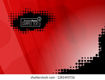 Red contrast abstract technology background. Red corporate design. Abstract tech corporate red design flyer background. Black geometric illustration for flyer, brochures, web graphic design background