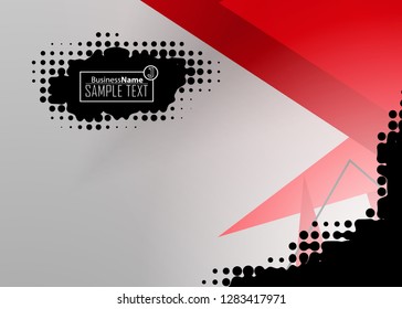 Red contrast abstract technology background. Red corporate design. Abstract tech corporate red design flyer background. Black geometric illustration for flyer, brochures, web graphic design background
