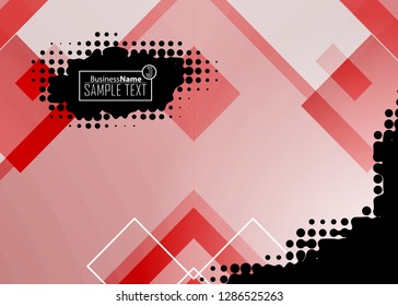 Red contrast abstract technology background. Red corporate design. Abstract tech corporate red design flyer background. Black geometric illustration for flyer, brochures, web graphic design background