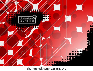 Red contrast abstract technology background. Red corporate design. Abstract tech corporate red design flyer background. Black geometric illustration for flyer, brochures, web graphic design background