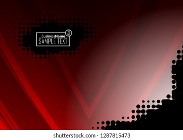 Red contrast abstract technology background. Red corporate design. Abstract tech corporate red design flyer background. Black geometric illustration for flyer, brochures, web graphic design background