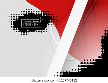 Red contrast abstract technology background. Red corporate design. Abstract tech corporate red design flyer background. Black geometric illustration for flyer, brochures, web graphic design background
