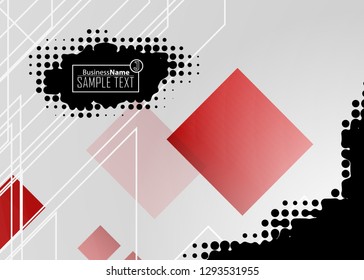 Red contrast abstract technology background. Red corporate design. Abstract tech corporate red design flyer background. Black geometric illustration for flyer, brochures, web graphic design background