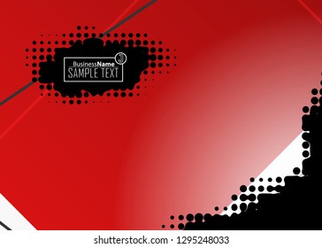 Red contrast abstract technology background. Red corporate design. Abstract tech corporate red design flyer background. Black geometric illustration for flyer, brochures, web graphic design background