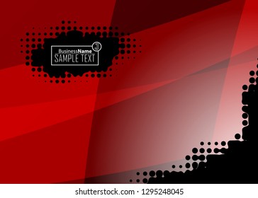 Red contrast abstract technology background. Red corporate design. Abstract tech corporate red design flyer background. Black geometric illustration for flyer, brochures, web graphic design background