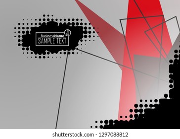 Red contrast abstract technology background. Red corporate design. Abstract tech corporate red design flyer background. Black geometric illustration for flyer, brochures, web graphic design background