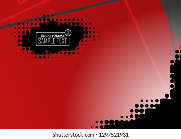 Red contrast abstract technology background. Red corporate design. Abstract tech corporate red design flyer background. Black geometric illustration for flyer, brochures, web graphic design background