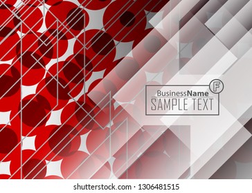 Red contrast abstract technology background. Red corporate design. Abstract tech corporate red design flyer background. Black geometric illustration for flyer, brochures, web graphic design background