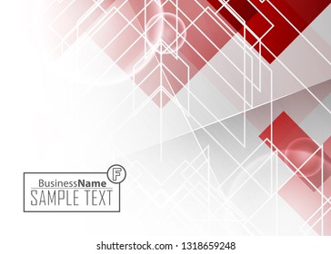 Red contrast abstract technology background. Red corporate design. Abstract tech corporate red design flyer background. Black geometric illustration for flyer, brochures, web graphic design background