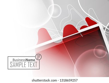 Red contrast abstract technology background. Red corporate design. Abstract tech corporate red design flyer background. Black geometric illustration for flyer, brochures, web graphic design background