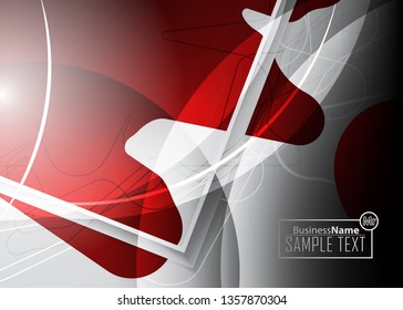 Red contrast abstract technology background. Red corporate design. Abstract tech corporate red design flyer background. Black geometric illustration for flyer, brochures, web graphic design background