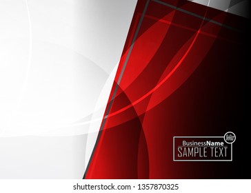 Red contrast abstract technology background. Red corporate design. Abstract tech corporate red design flyer background. Black geometric illustration for flyer, brochures, web graphic design background