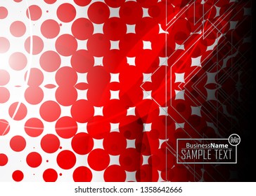 Red contrast abstract technology background. Red corporate design. Abstract tech corporate red design flyer background. Black geometric illustration for flyer, brochures, web graphic design background