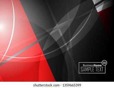 Red contrast abstract technology background. Red corporate design. Abstract tech corporate red design flyer background. Black geometric illustration for flyer, brochures, web graphic design background