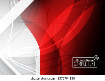 Red contrast abstract technology background. Red corporate design. Abstract tech corporate red design flyer background. Black geometric illustration for flyer, brochures, web graphic design background