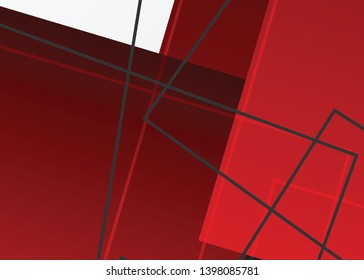 Red contrast abstract technology background. Red corporate design. Abstract tech corporate red design flyer background. Black geometric illustration for flyer, brochures, web graphic design background