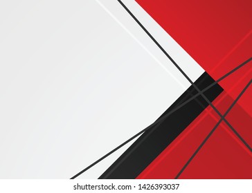 Red contrast abstract technology background. Red corporate design. Abstract tech corporate red design flyer background. Black geometric illustration for flyer, brochures, web graphic design background