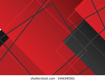 Red contrast abstract technology background. Red corporate design. Abstract tech corporate red design flyer background. Black geometric illustration for flyer, brochures, web graphic design background