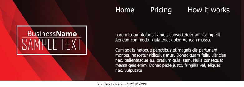 Hintergrund der abstrakten Technologie mit rotem Kontrast. Rotes Corporate Design. Abstrakter Tech Corporate Red Design Flyer Hintergrund. Schwarze geometrische Illustration für Flyer, Broschüren, Web-Grafik-Hintergrund