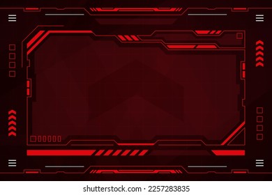 Red control panel abstract modern technology futuristic interface hud vector design
