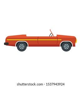 Red convertible icon. Flat illustration of Red convertible  vector icon for web design