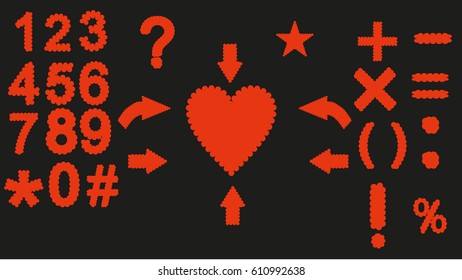 Red convex figures and signs