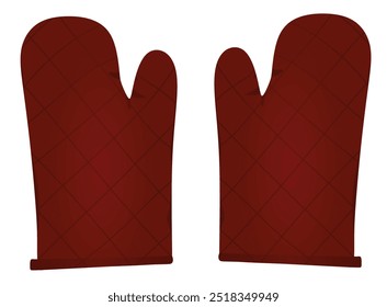 Red cooking gloves. vector illustration