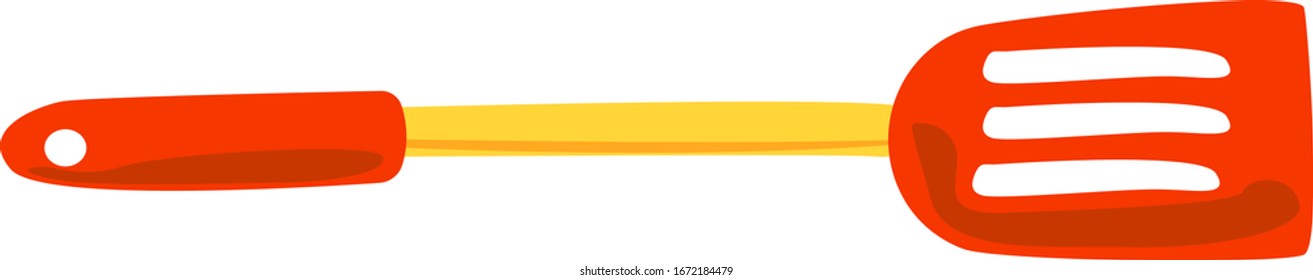 Red cooking shovel, illustration, vector on white background.