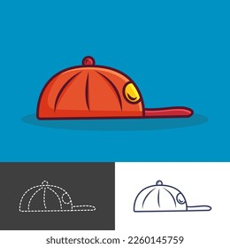 Red cool hat vector design