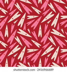 Red Cool strange seamless pattern for Valentine's Day