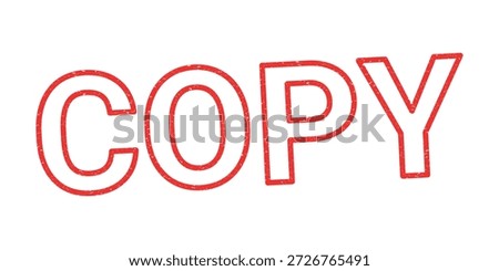 Red copy ink stamp with grunge texture vector stock illustration