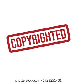 Sello de Derechos de autor rojo sobre fondo blanco para legal o Uso comercial