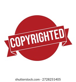 Sello de Derechos de autor rojo sobre fondo blanco para legal o Uso comercial