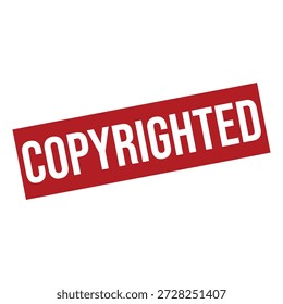 Sello de Derechos de autor rojo sobre fondo blanco para legal o Uso comercial