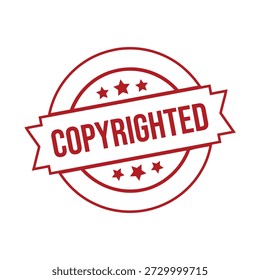 Red copyright stamp on white background vector illustration