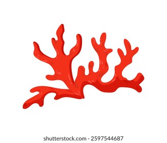 Red coral illustration with detailed texture on a white background.