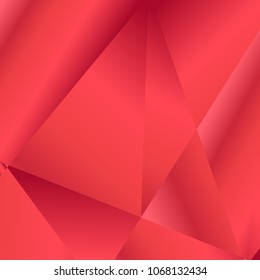 Red coral luxury background. Vector polygon abstract polygonal geometric triangle background. Diamond jewelry. Low poly summer illustration. Abstract geometric polygonal shape. Fractal red color.