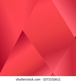 Red coral luxury background. Vector polygon abstract polygonal geometric triangle background. Diamond jewelry. Low poly summer illustration. Abstract geometric polygonal shape. Fractal red color.