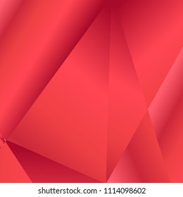 Red coral luxury background. Vector polygon abstract polygonal geometric triangle background. Diamond jewelry. Low poly summer illustration. Abstract geometric polygonal shape. Fractal red color.