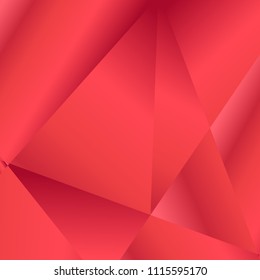 Red coral luxury background. Vector polygon abstract polygonal geometric triangle background. Diamond jewelry. Low poly summer illustration. Abstract geometric polygonal shape. Fractal red color.