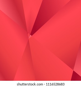 Red coral luxury background. Vector polygon abstract polygonal geometric triangle background. Diamond jewelry. Low poly summer illustration. Abstract geometric polygonal shape. Fractal red color.