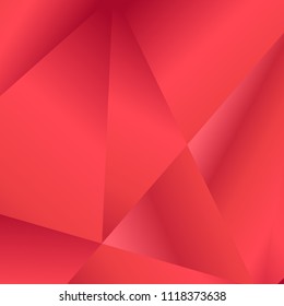 Red coral luxury background. Vector polygon abstract polygonal geometric triangle background. Diamond jewelry. Low poly summer illustration. Abstract geometric polygonal shape. Fractal red color.