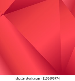 Red coral luxury background. Vector polygon abstract polygonal geometric triangle background. Diamond jewelry. Low poly summer illustration. Abstract geometric polygonal shape. Fractal red color.