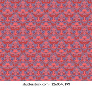 Red coral ornamental pattern for design card, banner, ticket, leaflet and so on. Wallpaper reapiting background