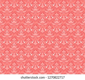 Patrón ornamental de coral rojo para tarjeta de diseño, pancarta, boleto, volante, etc. Fondo de escritorio que recoge el fondo