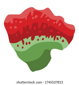 Icono de la planta de coral rojo. Isometric, icono del vector de la planta de coral rojo para el diseño web aislado en fondo blanco