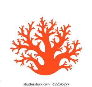 Red Coral Silhouette Isolated Coral On Stock Vector (Royalty Free ...