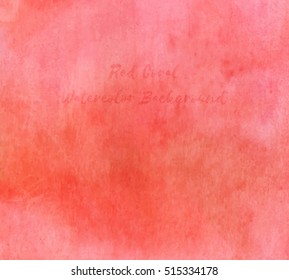 Red Coral Watercolor Background