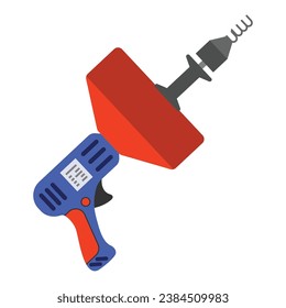 Red cordless screwdriver vector illustration
