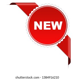 red corner banner with text NEW